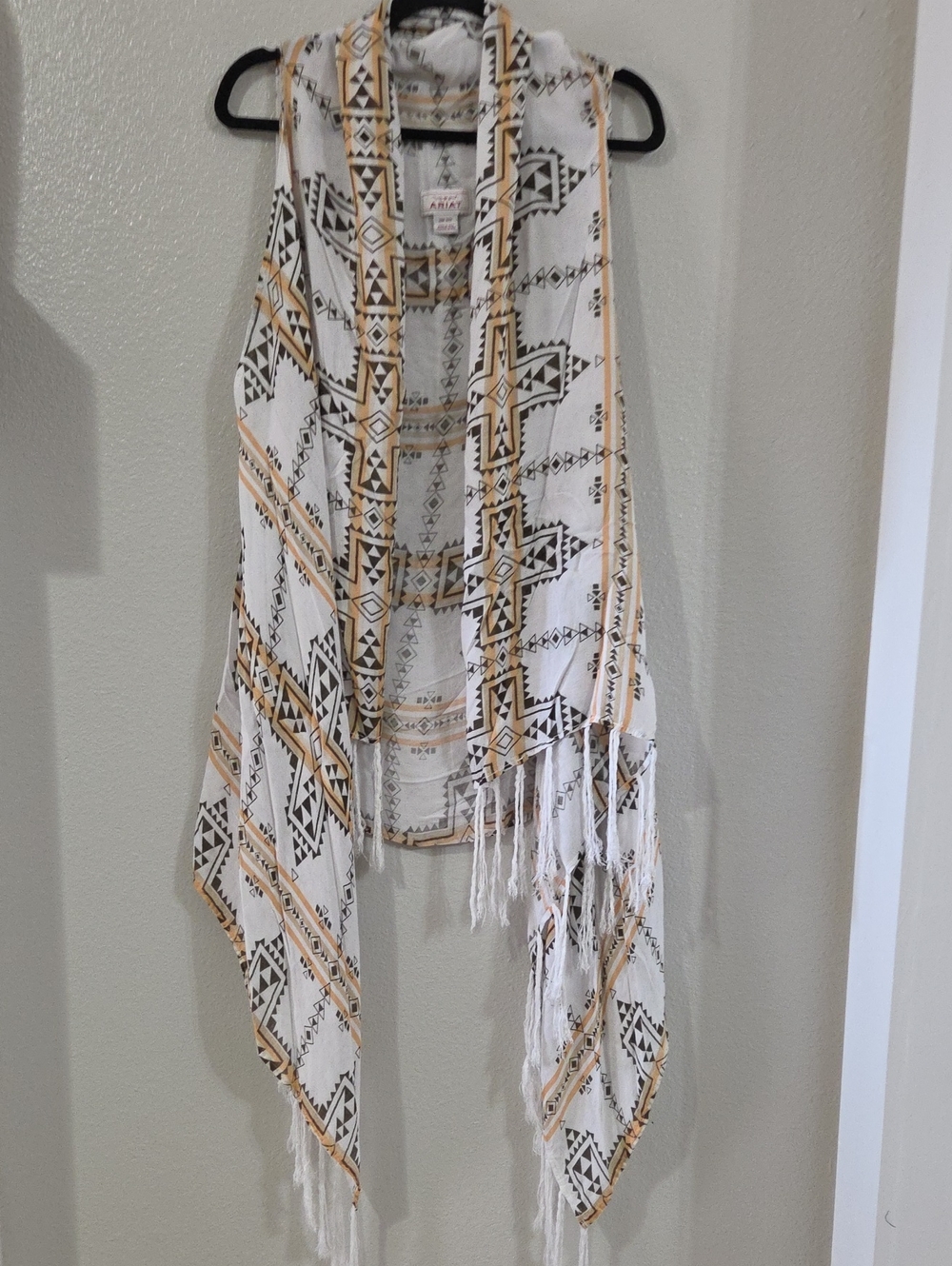 Ariat Southwestern Aztec Pattern Fringe Duster Vest